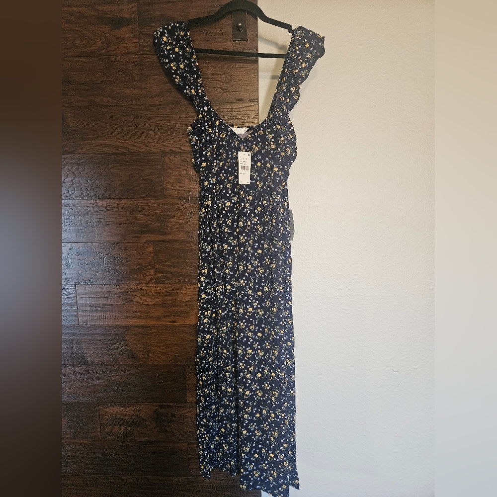 Lush Navy Floral Maxi Dress